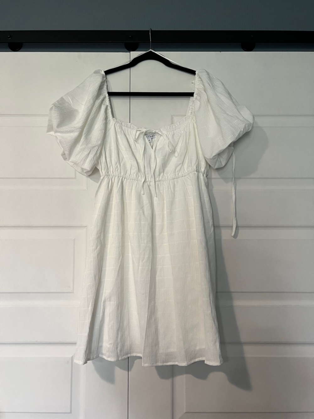 Baltic Born White Puff Sleeve Babydoll Dress